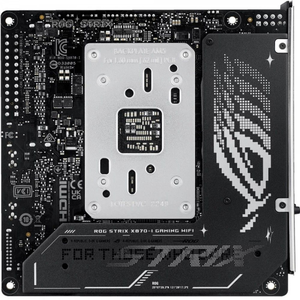 Материнская плата ASUS ROG STRIX X870-I GAMING WIFI AM5 mini-ITX 2xDDR5 PCIEx16 2xM.2 3xUSB-C HDMI 2.5GLAN Wi-Fi 7