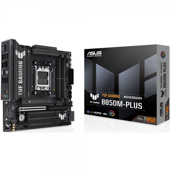 Материнская плата ASUS TUF GAMING B850M-PLUS AM5 mATX 4xDDR5 PCIEx16 PCIEx1 3xM.2 USB-C DP HDMI 2.5GLAN