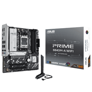 Материнская плата ASUS PRIME B840M-A WIFI AM5 mATX 4xDDR5 3xPCIEx16 3xM.2 2xDP HDMI 2.5GLAN Wi-Fi 6Е