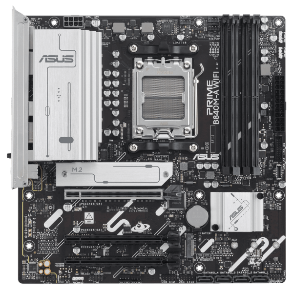 Материнская плата ASUS PRIME B840M-A WIFI AM5 mATX 4xDDR5 3xPCIEx16 3xM.2 2xDP HDMI 2.5GLAN Wi-Fi 6Е
