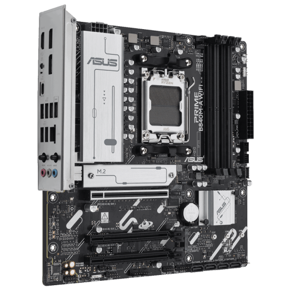 Материнская плата ASUS PRIME B840M-A WIFI AM5 mATX 4xDDR5 3xPCIEx16 3xM.2 2xDP HDMI 2.5GLAN Wi-Fi 6Е