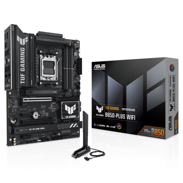 Материнская плата ASUS TUF GAMING B850-PLUS WIFI AM5 ATX 4xDDR5 2xPCIEx16 2xPCIEx1 3xM.2 USB-C DP HDMI 2.5GLAN Wi-Fi 7