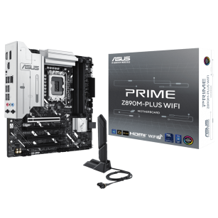 Материнская плата ASUS PRIME Z890M-PLUS WIFI LGA1851 mATX 4xDDR5 4xPCIEx16 3xM.2 USB-C DP HDMI 2.5GLAN Wi-Fi 7