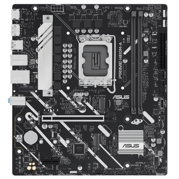 Материнская плата ASUS PRIME H810M-A-CSM LGA1851 mATX 2xDDR5 PCIEx16 PCIEx1 2xM.2 DP HDMI GLAN