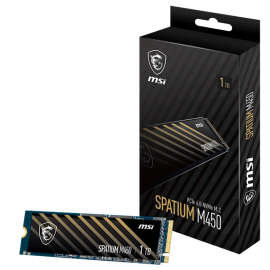 Твердотельный накопитель SSD MSI M.2 2280 1TB SPATIUM M450 Client  S78-440L0M0-P83, PCIe Gen4x4 with NVMe,  3D TLC, R/ W 3400/ 2500