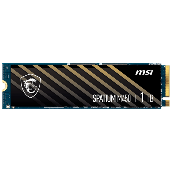 Твердотельный накопитель SSD MSI M.2 2280 1TB SPATIUM M450 Client S78-440L0M0-P83, PCIe Gen4x4 with NVMe, 3D TLC, R/ W 3400/ 2500