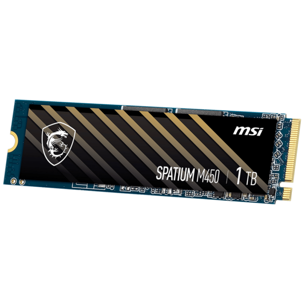 Твердотельный накопитель SSD MSI M.2 2280 1TB SPATIUM M450 Client S78-440L0M0-P83, PCIe Gen4x4 with NVMe, 3D TLC, R/ W 3400/ 2500