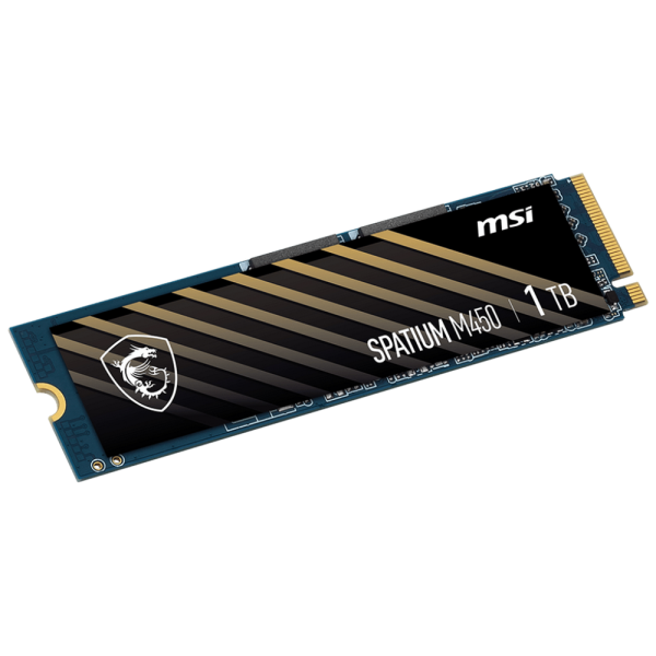 Твердотельный накопитель SSD MSI M.2 2280 1TB SPATIUM M450 Client S78-440L0M0-P83, PCIe Gen4x4 with NVMe, 3D TLC, R/ W 3400/ 2500