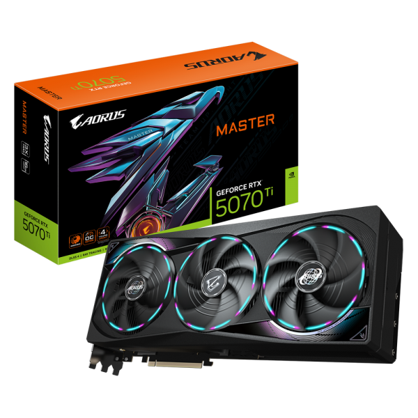 Видеокарта Gigabyte RTX5070Ti MASTER 16GB GDDR7 256bit 3xDP HDMI 3FAN RTL
