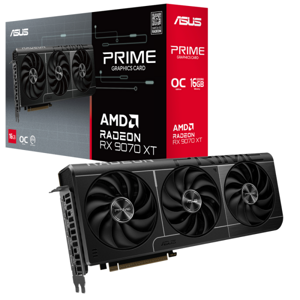 Видеокарта ASUS RX9070XT PRIME OC 16GB GDDR6 256bit 3xDP HDMI 3FAN RTL [PRIME-RX9070XT-O16G]