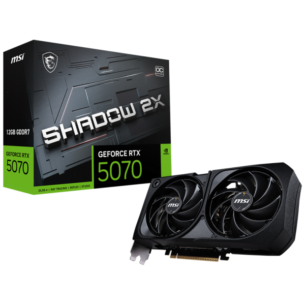 Видеокарта MSI RTX5070 SHADOW 2X OC 12GB GDDR7 192bit 3xDP HDMI 2FAN RTL