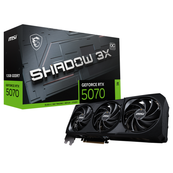 Видеокарта MSI RTX5070 SHADOW 3X OC 12GB GDDR7 192bit 3xDP HDMI 3FAN RTL