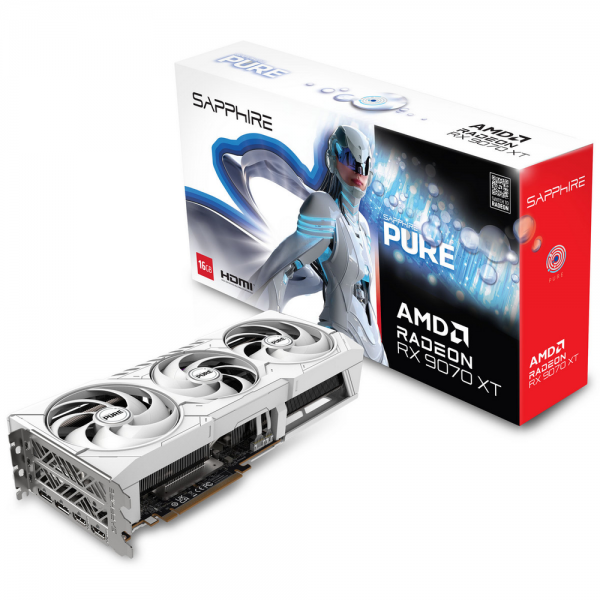 Видеокарта Sapphire RX9070XT PURE OC 16GB GDDR6 256bit 2xDP 2xHDMI 3FAN RTL