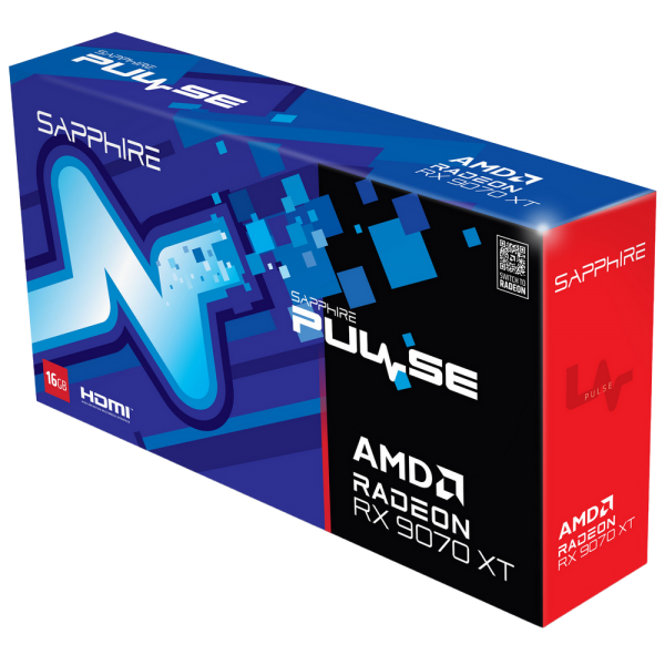 Видеокарта Sapphire RX9070XT PULSE 16GB GDDR6 256bit 2xDP 2xHDMI 3FAN RTL