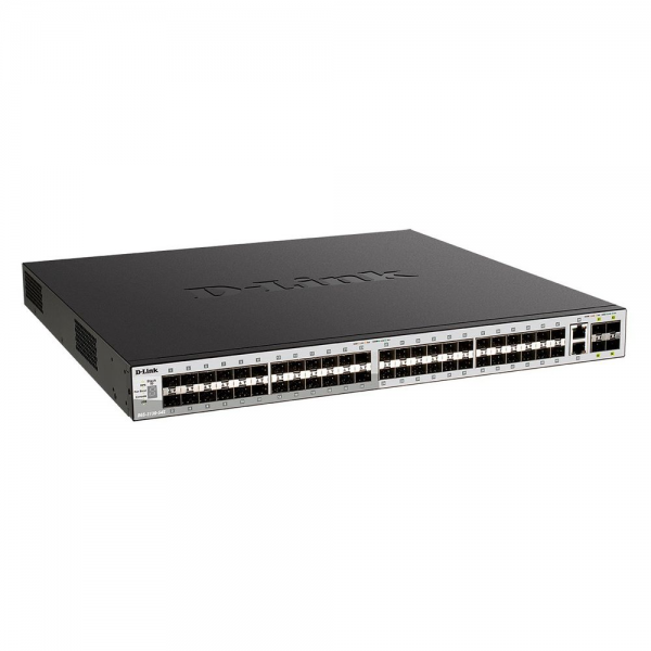 Коммутатор D-Link DGS-3130-54S/B1A Управляемый L3 стекируемый коммутатор с 48 портами 1000Base-X SFP, 2 портами 10GBase-T и 4 портами 10GBase-X SFP+