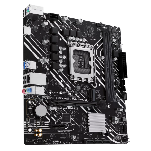 Материнская плата ASUS PRIME H610M-K D4 ARGB LGA1700 mATX 2xDDR4 PCIEx16 PCIEx1 M.2 HDMI GLAN