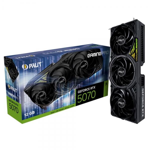 Видеокарта Palit RTX5070 GAMINGPRO 12GB GDDR7 192bit 3xDP HDMI 3FAN RTL