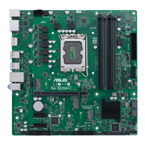 Материнская плата ASUS PRO Q670M-C-CSM LGA1700 mATX 4xDDR5 PCIEx16 2xPCIEx1 1xM.2 2xDP HDMI GLAN