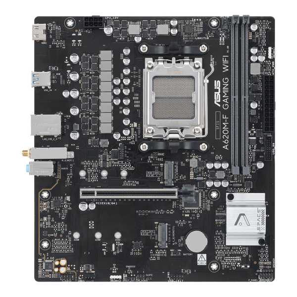 Материнская плата ASUS A620M-F GAMING WIFI AM5 mATX 2xDDR5 PCIEx16 2xM.2 HDMI 2.5GLAN Wi-Fi 6