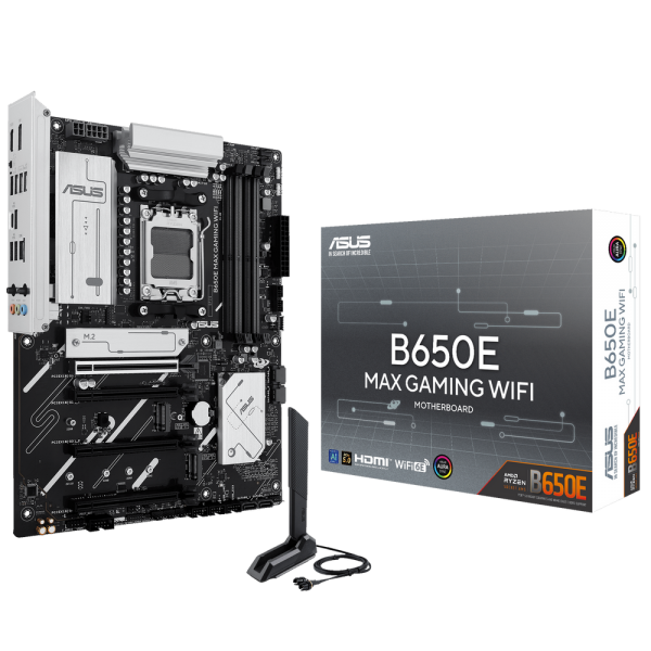Материнская плата ASUS B650E MAX GAMING WIFI AM5 ATX 4xDDR5 4xPCIEx16 3xM.2 USB-C DP HDMI 2.5GLAN WIFI 6E