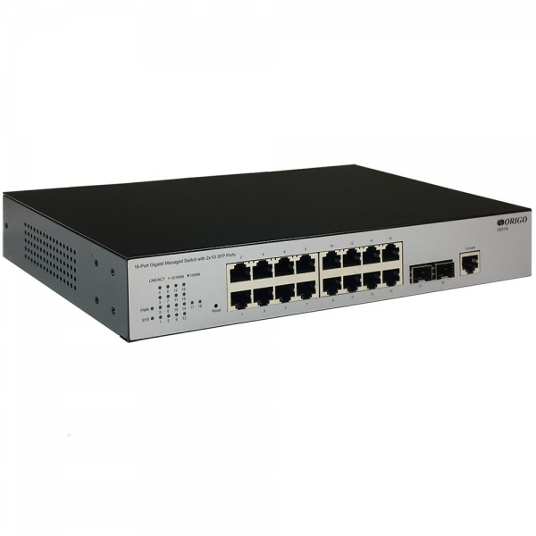 Коммутатор ORIGO OS3118/A2A Управляемый L2 коммутатор 16x1000Base-T, 2x1000Base-X SFP