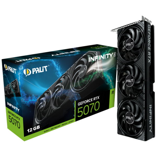 Видеокарта Palit RTX5070 INFINITY 3 12GB GDDR7 192bit 3xDP HDMI 3FAN RTL