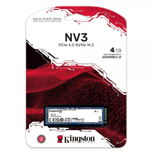 Твердотельный накопитель SSD Kingston PCIe 4.0 x4 4TB SNV3S/4000G NV3 M.2 2280