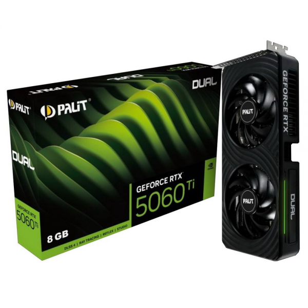 Видеокарта Palit RTX5060Ti DUAL 8GB GDDR7 128bit 3xDP HDMI 2FAN RTL