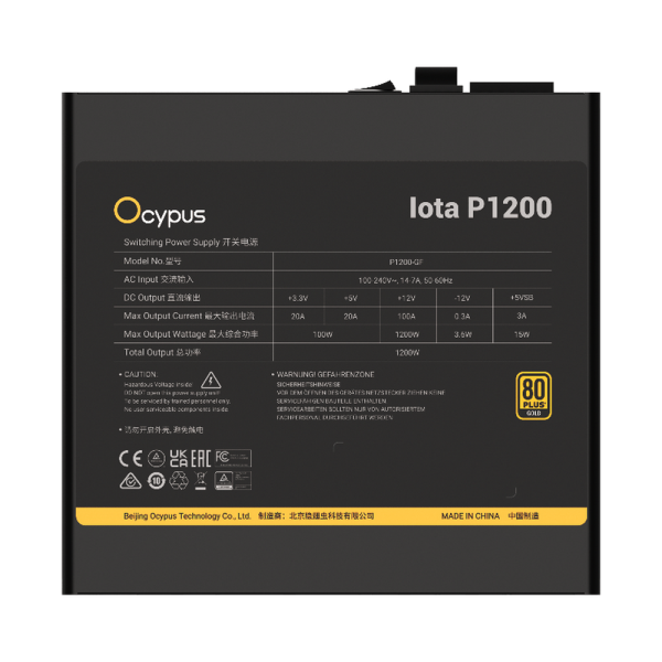 Блок питания PSU Ocypus Iota P1200 [P1200-GF] 1200W / APFC / full CM / JP capasitors / 80+ Gold