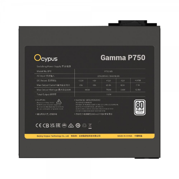 Блок питания PSU Ocypus Gamma P750 [P750-WD] 750W / APFC / TW capacitors / 80+