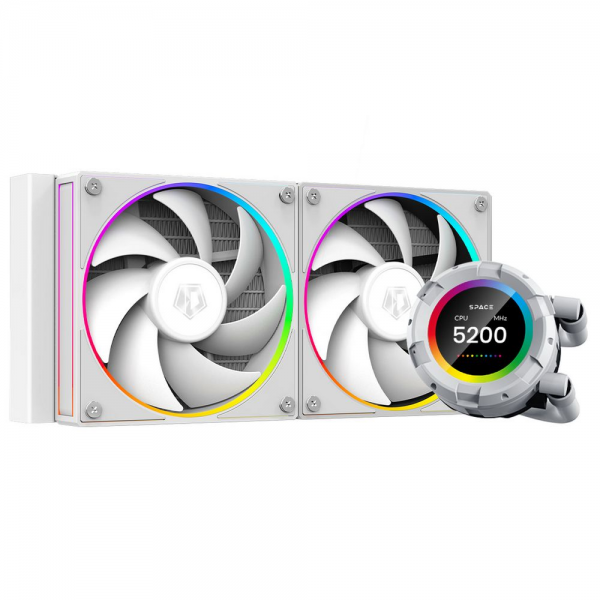 Вентилятор ID-Cooling SL240 WHITE /LCD SCREEN /300W /all Intel /all AMD