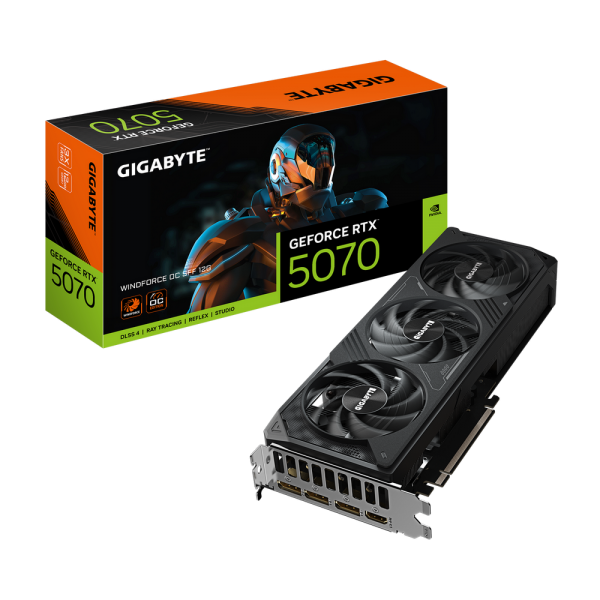 Видеокарта Gigabyte Bad Pack RTX5070 WINDFORCE OC SFF 12GB GDDR7 192bit 3xDP HDMI 3FAN RTL bp