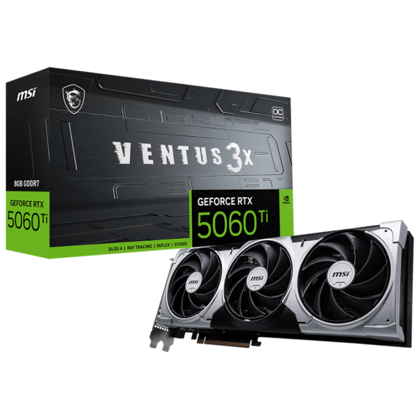 Видеокарта MSI RTX5060Ti VENTUS 3X OC 8GB GDDR7 128bit 3xDP HDMI 3FAN RTL