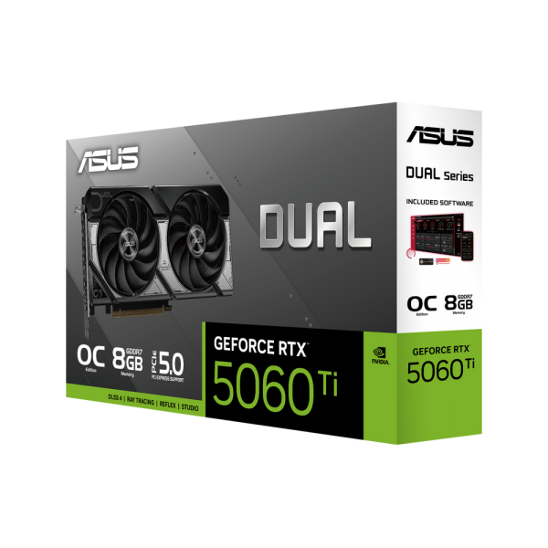 Видеокарта ASUS RTX5060Ti DUAL OC 8GB GDDR7 128bit 3xDP HDMI 2FAN RTL [DUAL-RTX5060TI-O8G]