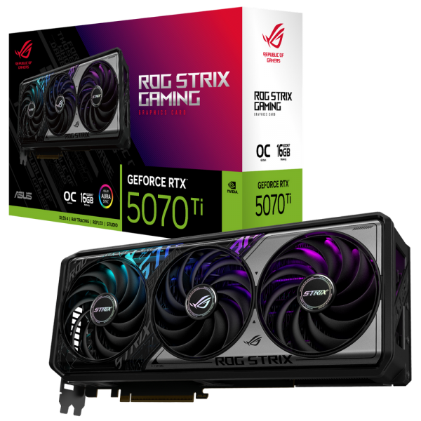 Видеокарта ASUS RTX5070Ti ROG STRIX OC 16GB GDDR7 256bit 3xDP 2xHDMI 3FAN RTL [ROG-STRIX-RTX5070TI-O16G-GAMING]