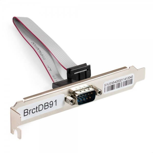 Планка портов в корпус 1xCOM ExeGate BrctDB91 (Com 10-pin (F) --> RS232 DB9 Male, кабель 20см)