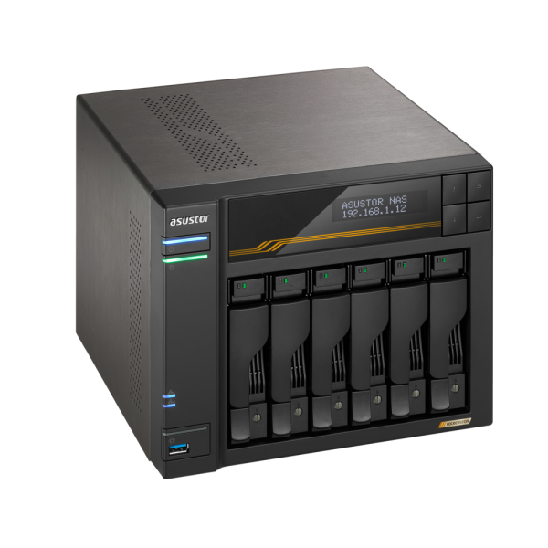 Платформа СХД ASUSTOR AS6806T 6 Bay (Max.18) 4xM.2 2x5GLAN 2x10GLAN 16GB (Max.64GB) DDR5 2xUSB-C 3xUSB