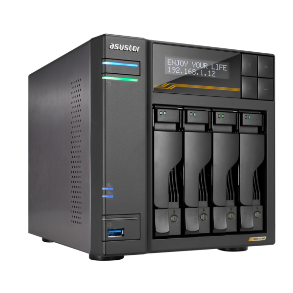 Платформа СХД ASUSTOR AS6804T 4 Bay (Max.16) 4xM.2 2x5GLAN 2x10GLAN 16GB (Max.64GB) DDR5 2xUSB-C 3xUSB
