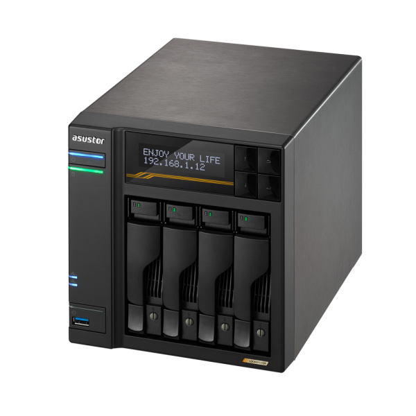 Платформа СХД ASUSTOR AS6804T 4 Bay (Max.16) 4xM.2 2x5GLAN 2x10GLAN 16GB (Max.64GB) DDR5 2xUSB-C 3xUSB