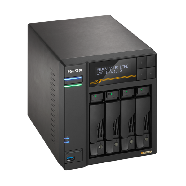 Платформа СХД ASUSTOR AS6804T 4 Bay (Max.16) 4xM.2 2x5GLAN 2x10GLAN 16GB (Max.64GB) DDR5 2xUSB-C 3xUSB
