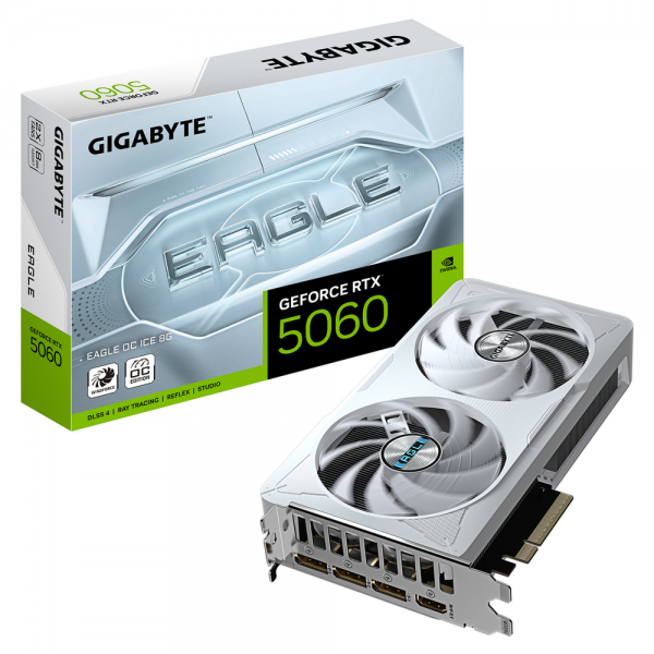 Видеокарта Gigabyte RTX5060 EAGLE OC ICE 8GB GDDR7 128bit 3xDP HDMI 2FAN RTL