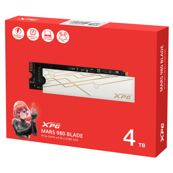Твердотельный накопитель SSD ADATA M.2 2280 4TB XPG MARS 980 BLADE PCIe 5.0 x4