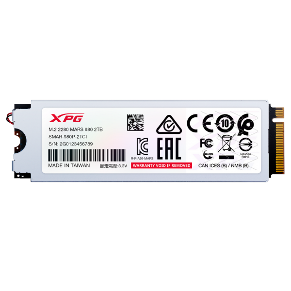 Твердотельный накопитель SSD XPG M.2 2280 2TB MARS 980 PRO PCIe 5.0 x4