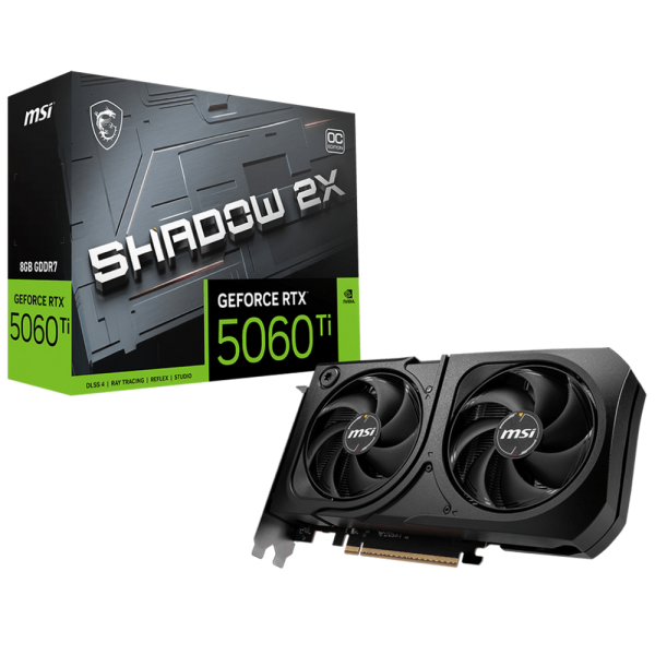 Видеокарта MSI RTX5060Ti SHADOW 2X OC PLUS 8GB GDDR7 128bit 3xDP HDMI 2FAN RTL
