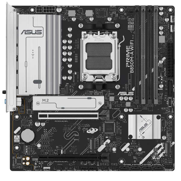 Материнская плата ASUS PRIME B850M-A WIFI AM5 mATX 4хDDR5 2xPCIEx16 3xM.2 2хDP HDMI 2.5GLAN Wi-Fi 6