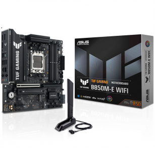 Материнская плата ASUS TUF GAMING B850M-E WIFI AM5 mATX 4хDDR5 PCIEx16 PCIEx1 3xM.2 USB-C 2хDP HDMI 2.5GLAN Wi-Fi 6Е