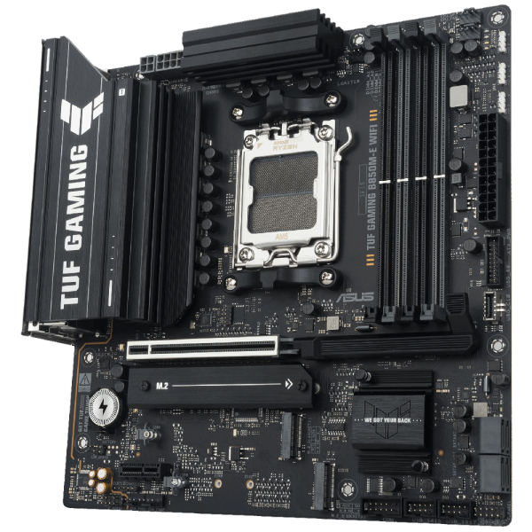 Материнская плата ASUS TUF GAMING B850M-E WIFI AM5 mATX 4хDDR5 PCIEx16 PCIEx1 3xM.2 USB-C 2хDP HDMI 2.5GLAN Wi-Fi 6Е