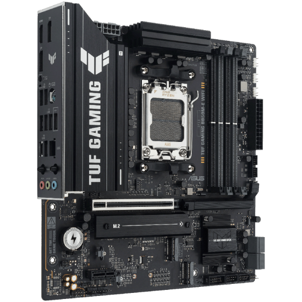 Материнская плата ASUS TUF GAMING B850M-E WIFI AM5 mATX 4хDDR5 PCIEx16 PCIEx1 3xM.2 USB-C 2хDP HDMI 2.5GLAN Wi-Fi 6Е