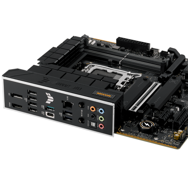 Материнская плата ASUS TUF GAMING B760M-PLUS WIFI II LGA1700 mATX 4xDDR5 PCIEx16 PCIEx4 PCIEx1 3xM.2 USB-C DP HDMI 2.5GLAN Wi-Fi 6E