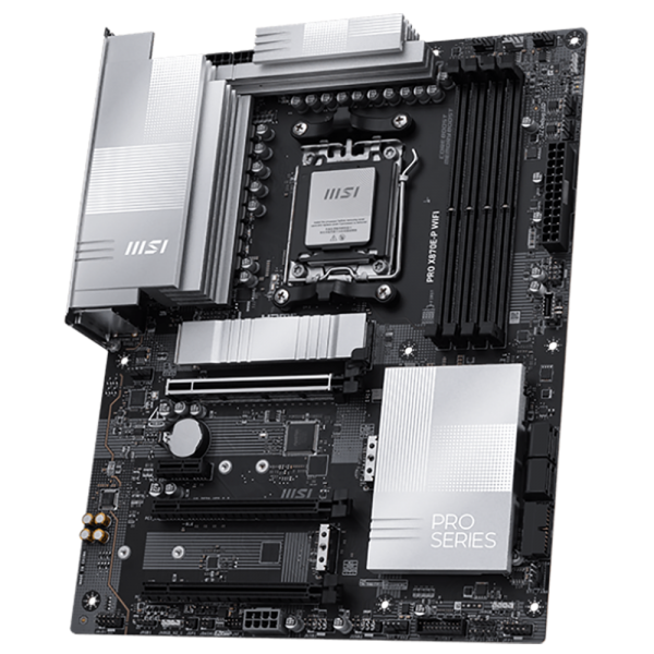 Материнская плата MSI PRO X870E-P WIFI X870E, AM5, 4*DDR5, 3*PCIEx16, 1*PCIEx1, 3*M.2, 2*TypeC, 2*USB3.2Gen2, 6*USB3.2Gen1, 10*USB2.0, 4*SATA3.0, 5G, Type-C(DP), HDMI, ATX, RTL
